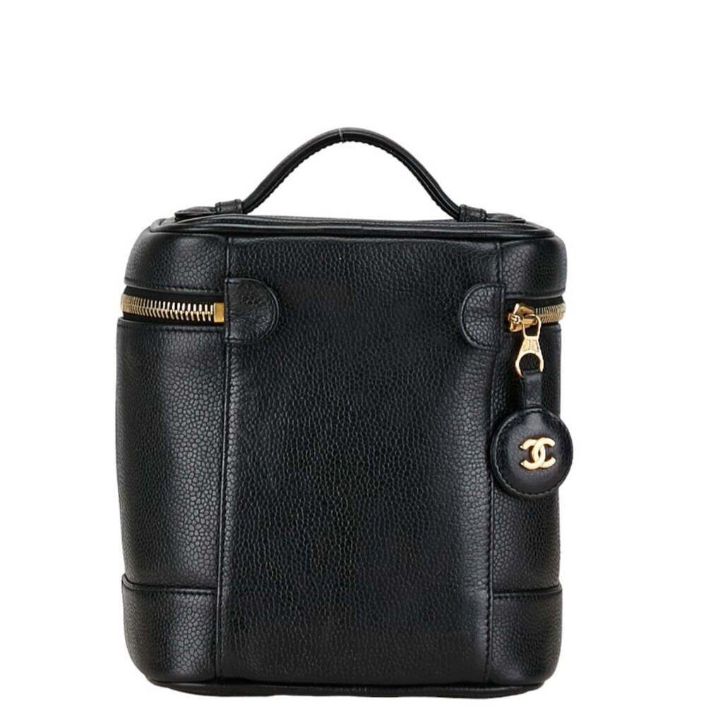 CHANEL Black Caviar Leather Logo Vanity Bag - Picture 3 of 10